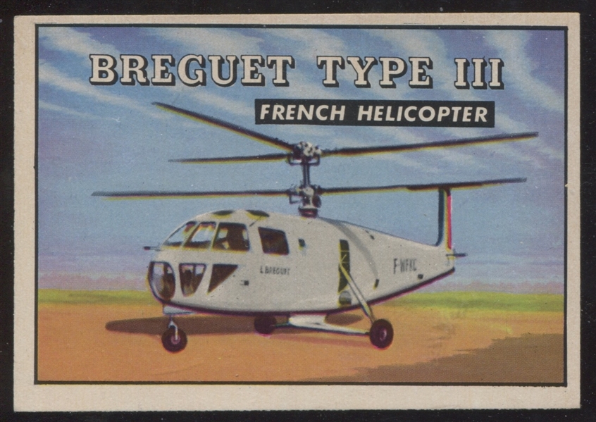 1952 Topps Wings #157 BREGUET TYPE III French HELICOPTER EX+