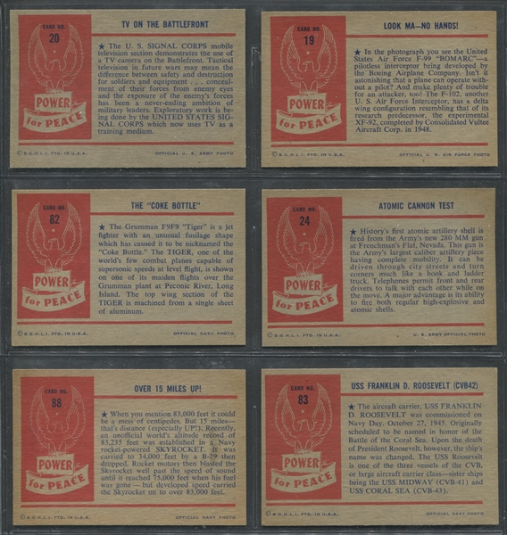 1954 Bowman Power for Peace Lot of (6) NM Cards 