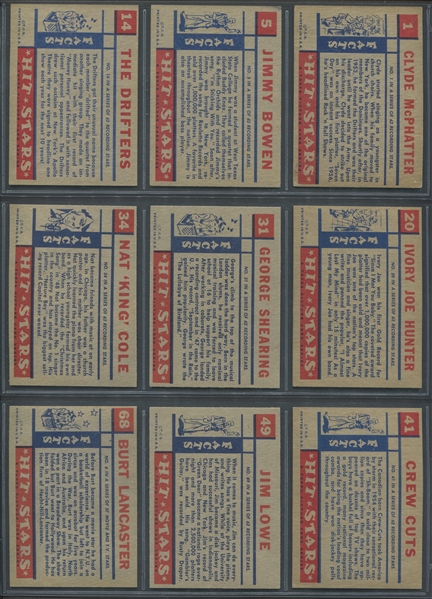 1957 Topps Hit Stars Lot of (13) Mostly EX-MT Cards
