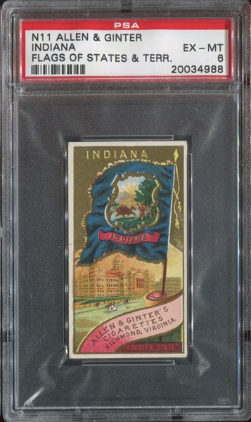 N11 Allen & Ginter States and Territories - Indiana - PSA6 EX-MT