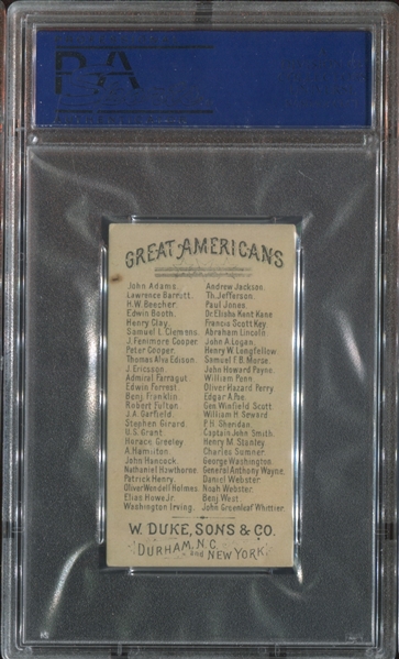 N76 Duke Cigarettes Great Americans - Benjamin West - PSA6 EX-MT