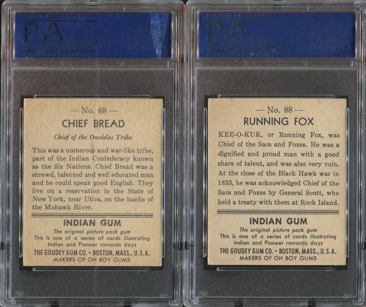 R773 Goudey Gum Indians (Reissue) Lot of (2) PSA5 EX Graded Cards