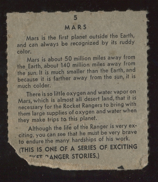 R722-6 Novel Package Corporation Rocket Ranger Stories #5 Mars