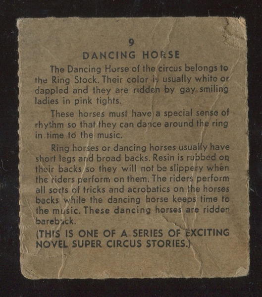 R722-7 Novel Package Corporation Super Circus Stories #9 Dancing Horse