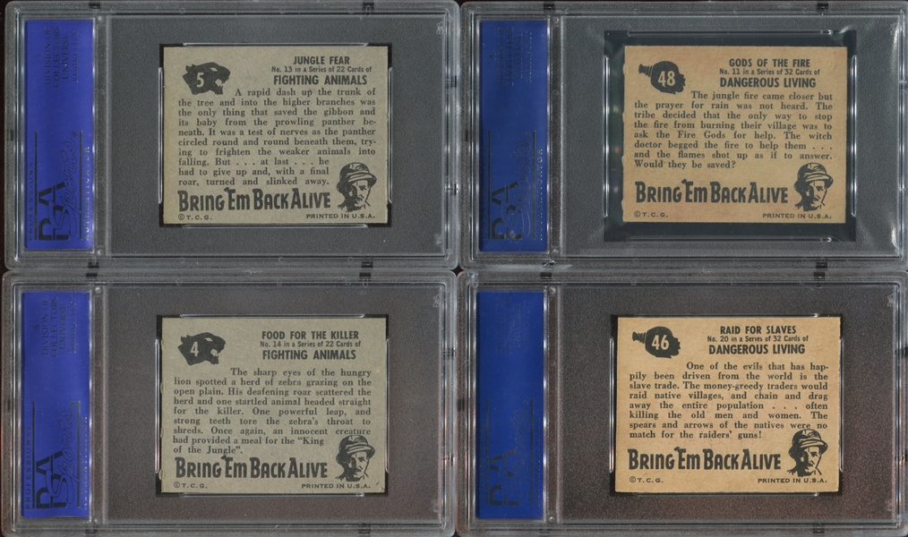1950 Topps Bring 'Em Back Alive Lot of (4) PSA6 EX-MT Graded Cards