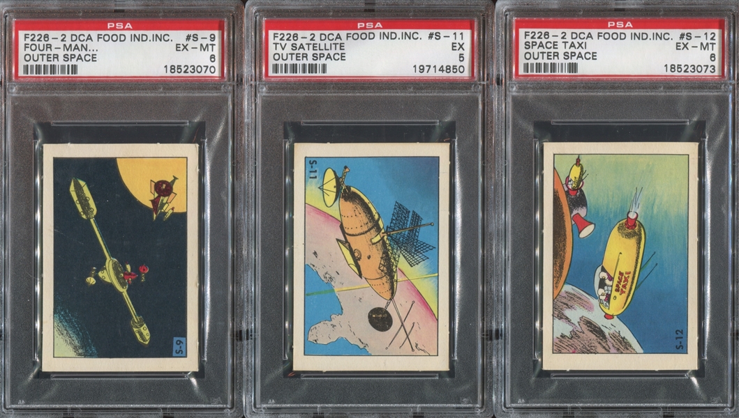 F226-2 DCA Food Industries Outer Space Series Lot of (5) PSA-Graded Cards