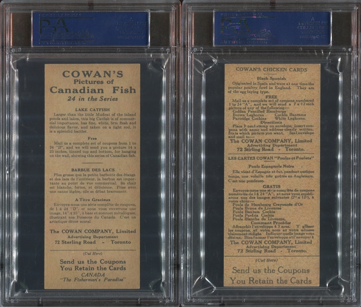 V10/V12/V20 Lot of (3) Large-sized Cowan's Chocolates PSA-Graded Cards