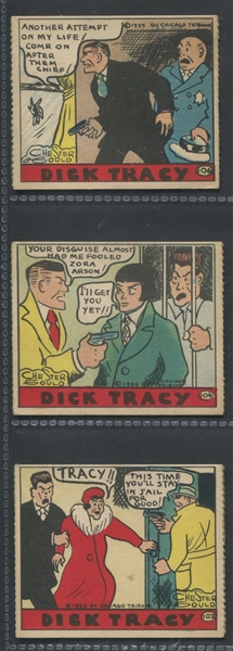 R27 Cartoon Comics Dick Tracy Lot of (3) Cards
