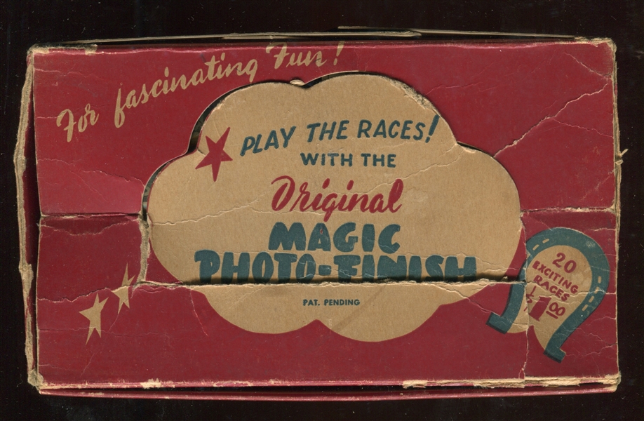 1940's Magic Photo Finish Box, (4) Unopened Packs and (20) Cards