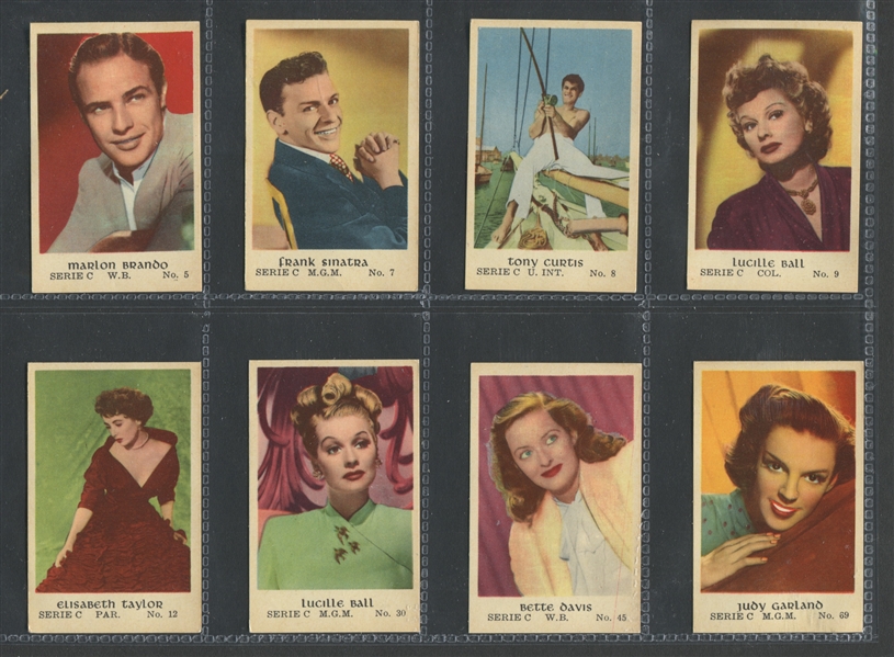 1957 Dutch Serie C Near Complete Set (196/200) with Brando, Sinatra, Lucille Ball and More