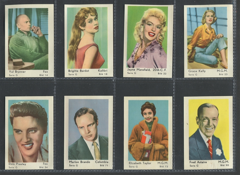 1950's German Serie G Near Complete Set (95/100) Cards w/Elvis Presley and More