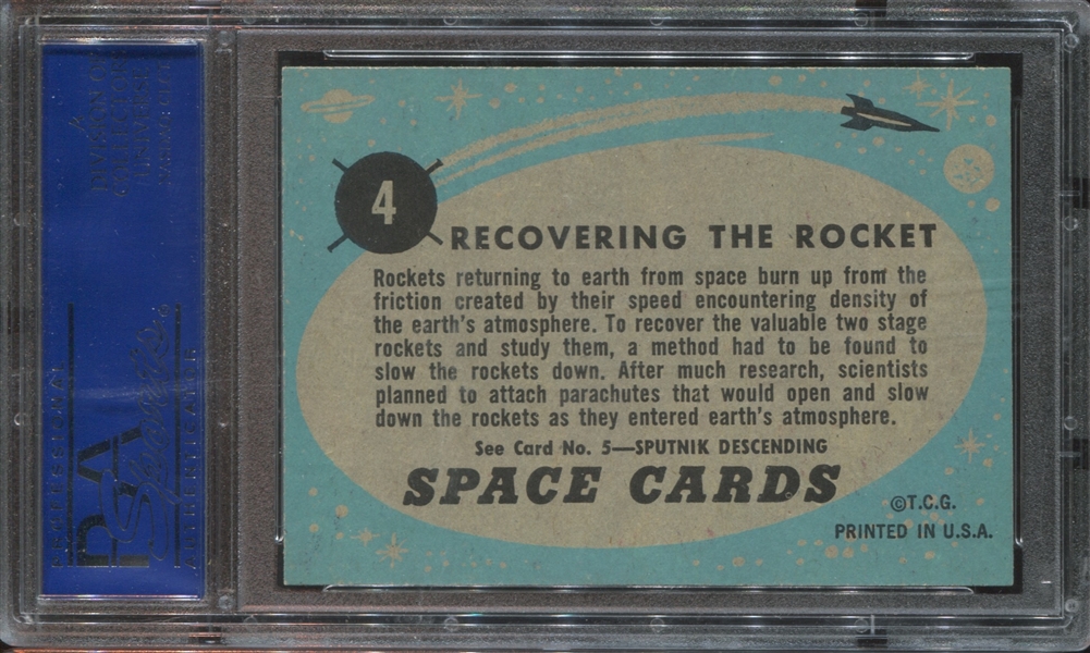 1957 Topps Space #4 Recovering the Rocket PSA7 NM