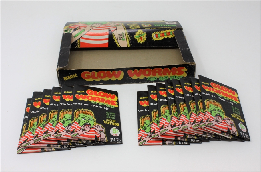 1960's Fleer Glow Worms Partial Wax Box with (14) Packs