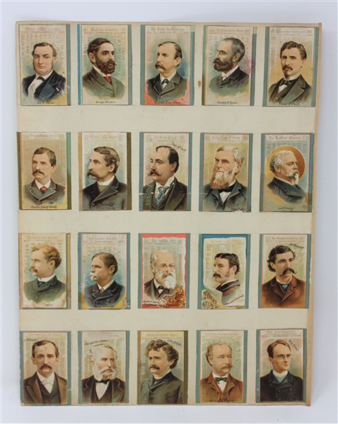 Interesting Victorian Album Pages with Skinned Cards and Poster Cutouts