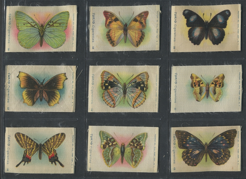 S9 Tokio Cigarettes Butterflies and Moths Silks Complete Set of (50) Higher Grade Silks