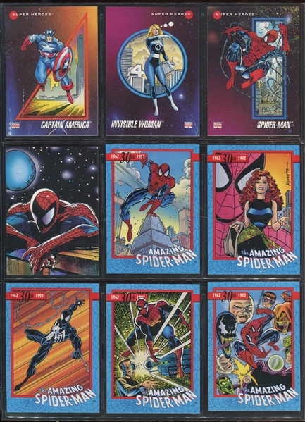 1992 Impel Marvel Promo Cards Lot of (9) Cards Including Spiderman and Incredible Hulk