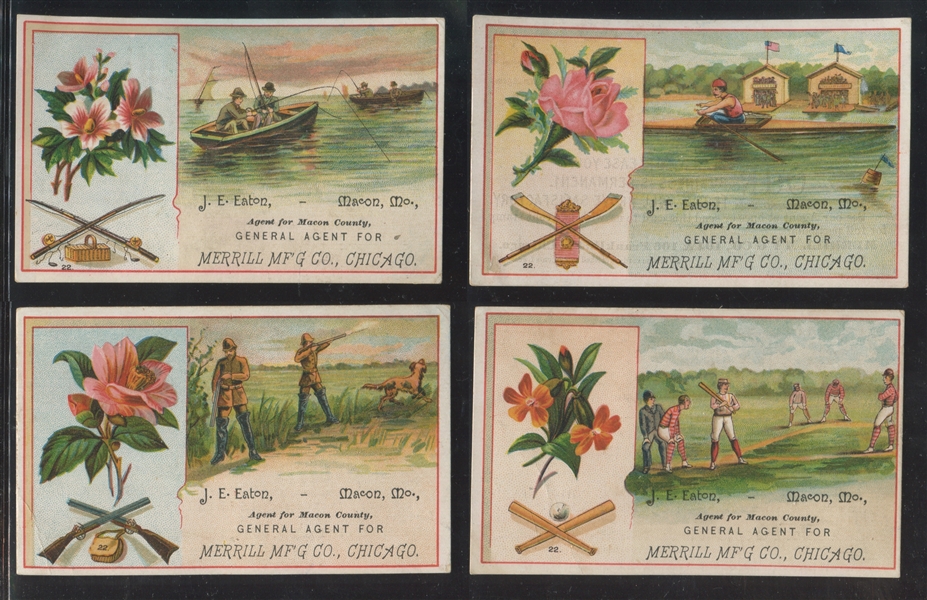 1880's Trade Cards Sports Set of (4) Cards