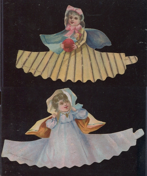 E-UNC Walter H Bakers Die Cut Paper Doll Pair of Cards