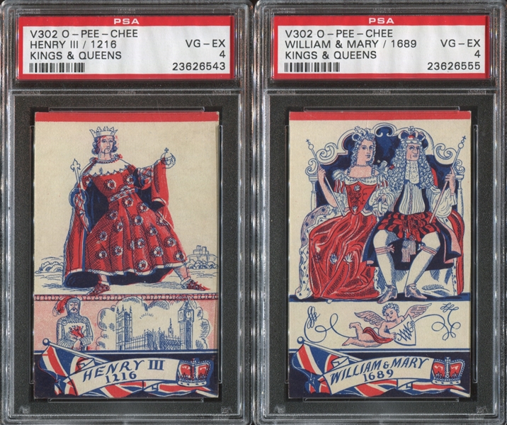 V302 O-Pee-Chee Kings & Queens Lot of (4) PSA-Graded Cards