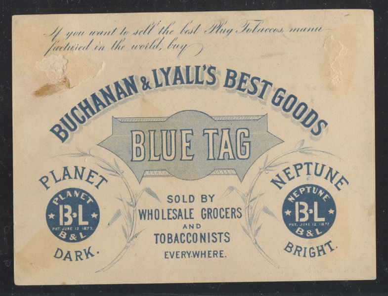 1880's Buchanan and Lyall's Tobacco Trade Card