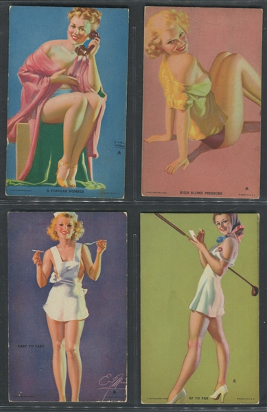 W424-M5 Mutoscope Hot 'Cha Girls Lot of (4) Cards