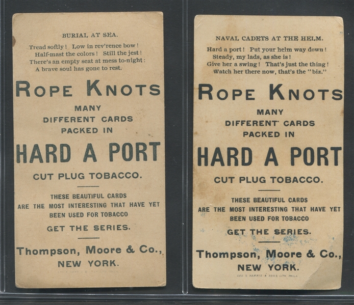 N459 Thompson & Moore Rope Knots Lot of (2) Cards