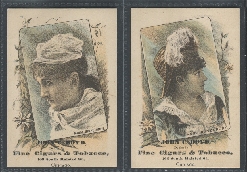 John C. Boyd Fine Cigars & Tobacco Lot of (3) Named Actress Trade Cards