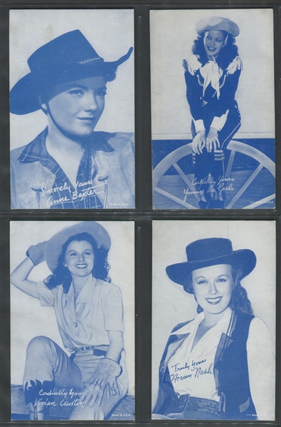 1950's Exhibit Western Blue Tint Lot of (20) Cards