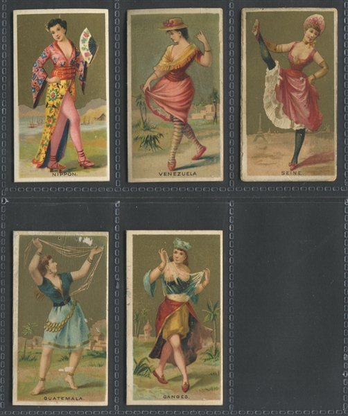 N185 Kimball Dancing Girls of the World Lot of (5) Cards