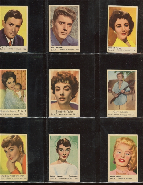 Interesting Lot of (29) Mostly European Movie Star Cards with John Wayne