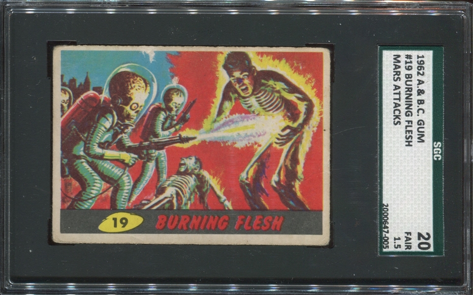 1965 A.&B.C. Mars Attacks #19 Burning Flesh SGC20 Fair 