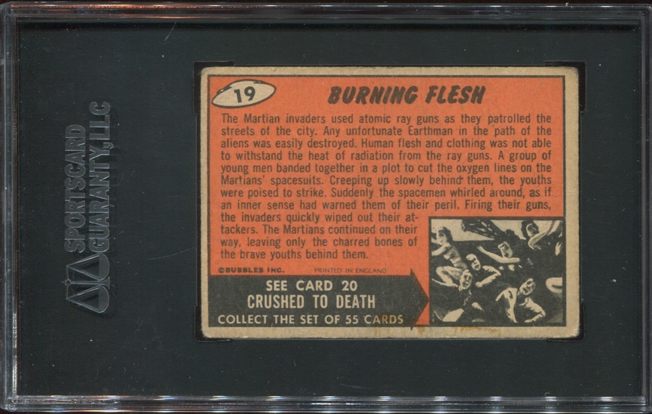 1965 A.&B.C. Mars Attacks #19 Burning Flesh SGC20 Fair 