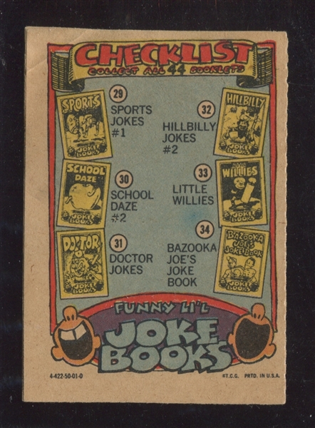 1970 Topps Funny 'Lil Joke Books #13 Type 'Card'