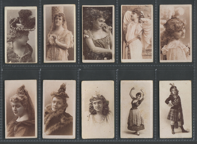 N215 Kinney Tobacco Actresses (Sepia Blank Backed) Lot of (10) Cards