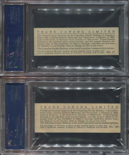 V48 Lowney's Chocolates Famous Trains Lot of (2) PSA-Graded Cards