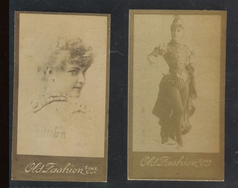 N664 Old Fashion Fine Cut Actresses Lot of (2) With Lillian Russell