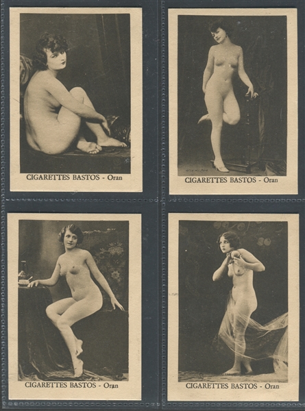 1920's Cigarettes Bastos Nudes Algerian Tobacco Cards lot of (4)