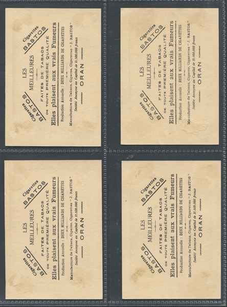 1920's Cigarettes Bastos Nudes Algerian Tobacco Cards lot of (4)