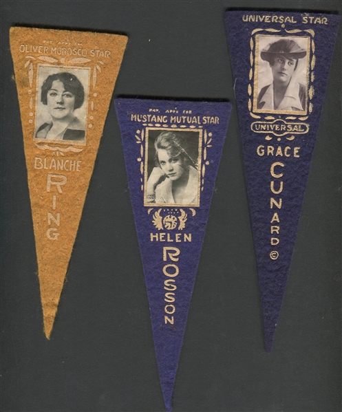 BF2-2 Movie Star Actor and Actresses Pennant Lot of (6) Actresses