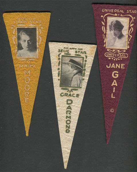 BF2-2 Movie Star Actor and Actresses Pennant Lot of (6) Actresses