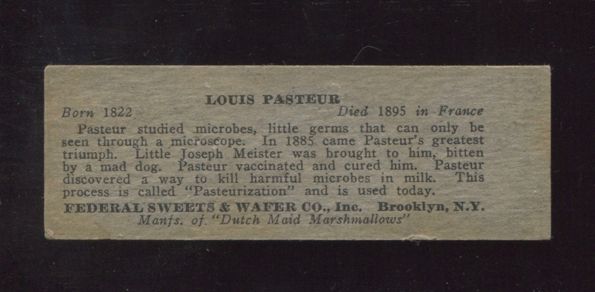 R91 Federal Sweets & Wafer Minute Biographies Louis Pasteur