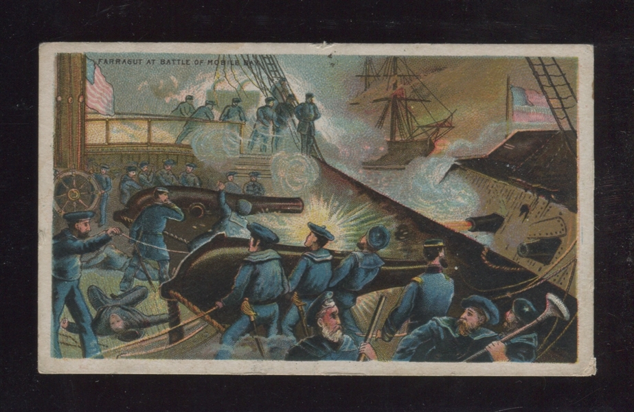 N99 Duke Tobacco Battle Scenes Type Card Farragut at Battle of Mobile Bay