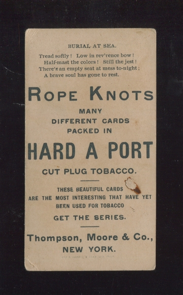 N459 Thompson, Moore & Co Hard A Port Rope Knots TOUGH Type Card