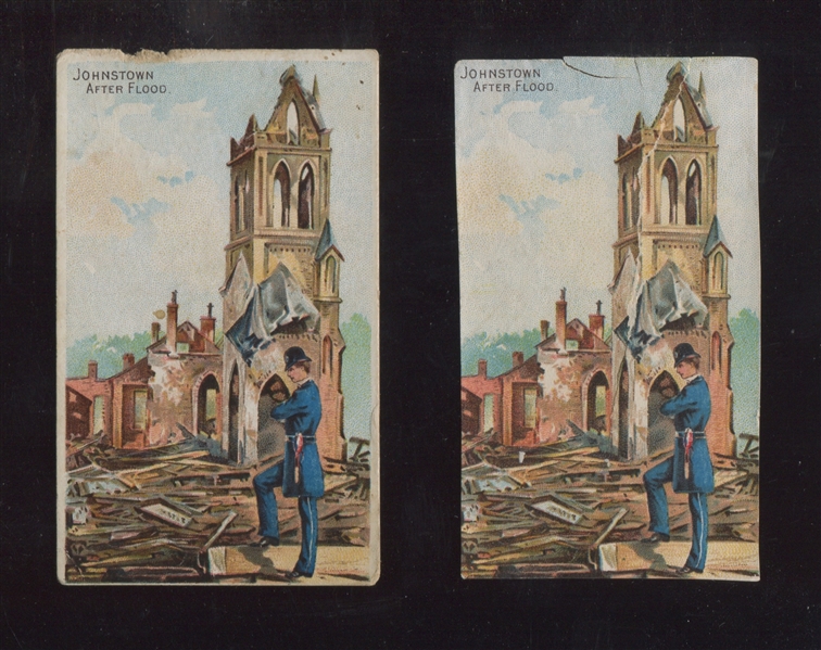 N281 Buchner Tobacco American Scenes with a Policeman Pair of Regular/Thin Versions