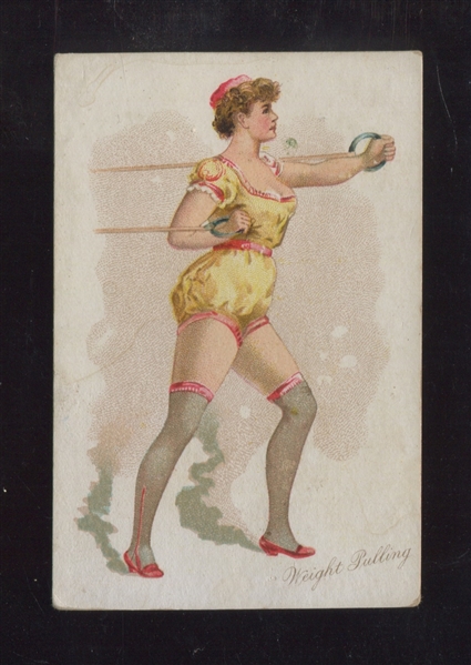 N196 Kimball Pretty Athletes Weight Pulling Type Card