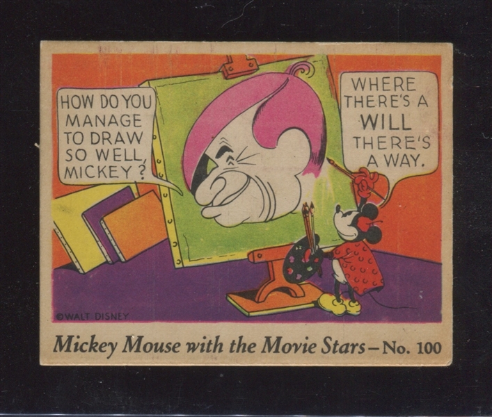 R90 Gum Inc Mickey Mouse and the Movie Stars #100 Will Rogers