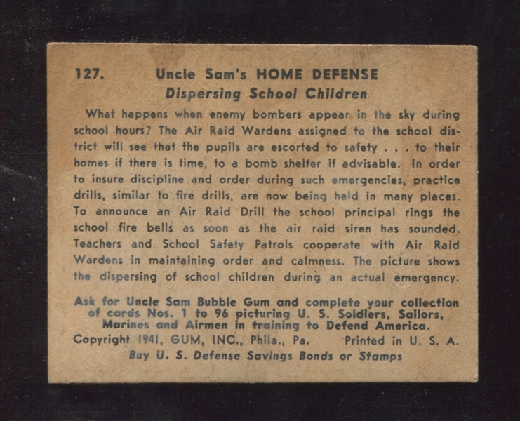 R158 Gum Inc Uncle Sam's Home Defense #127 TOUGH High Number