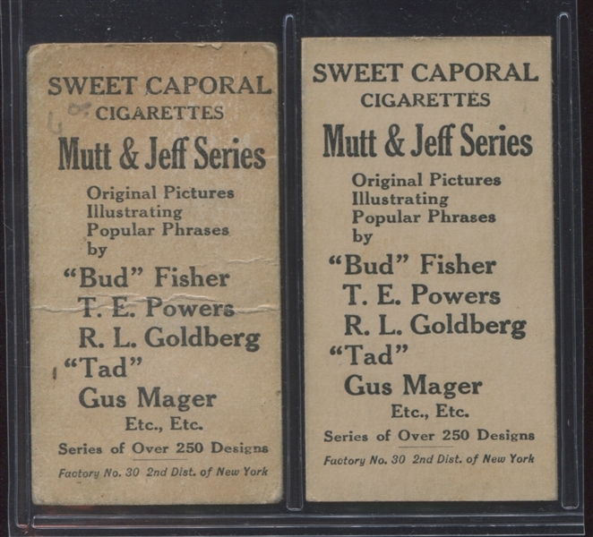 T88-4 Sweet Caporal Mutt & Jeff Color Pair of Cards