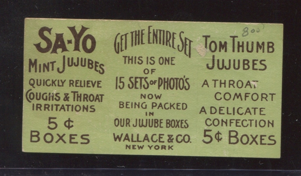 E203 Wallace & Co Sa-Yo Jujubes Celebrities Strips of 3 Type Card