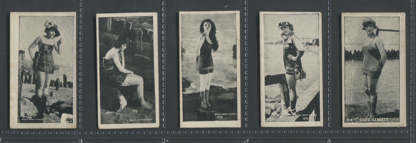 W Mack Sennett Bathing Beauties Strip Card Lot of (15) Cards